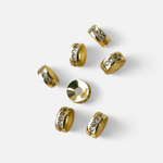 00334-з Бусина-рондель, фианиты, 7мм, позолота