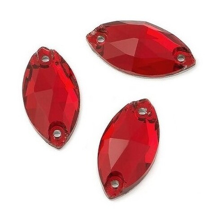 Стразы стекло 7*15см. "Глаз" красный/32