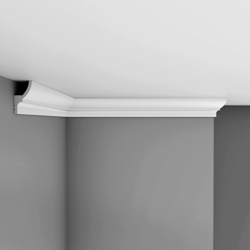 Плинтус потолочный ударопрочный гладкий под подсветку Decomaster D501 73х40х2000мм