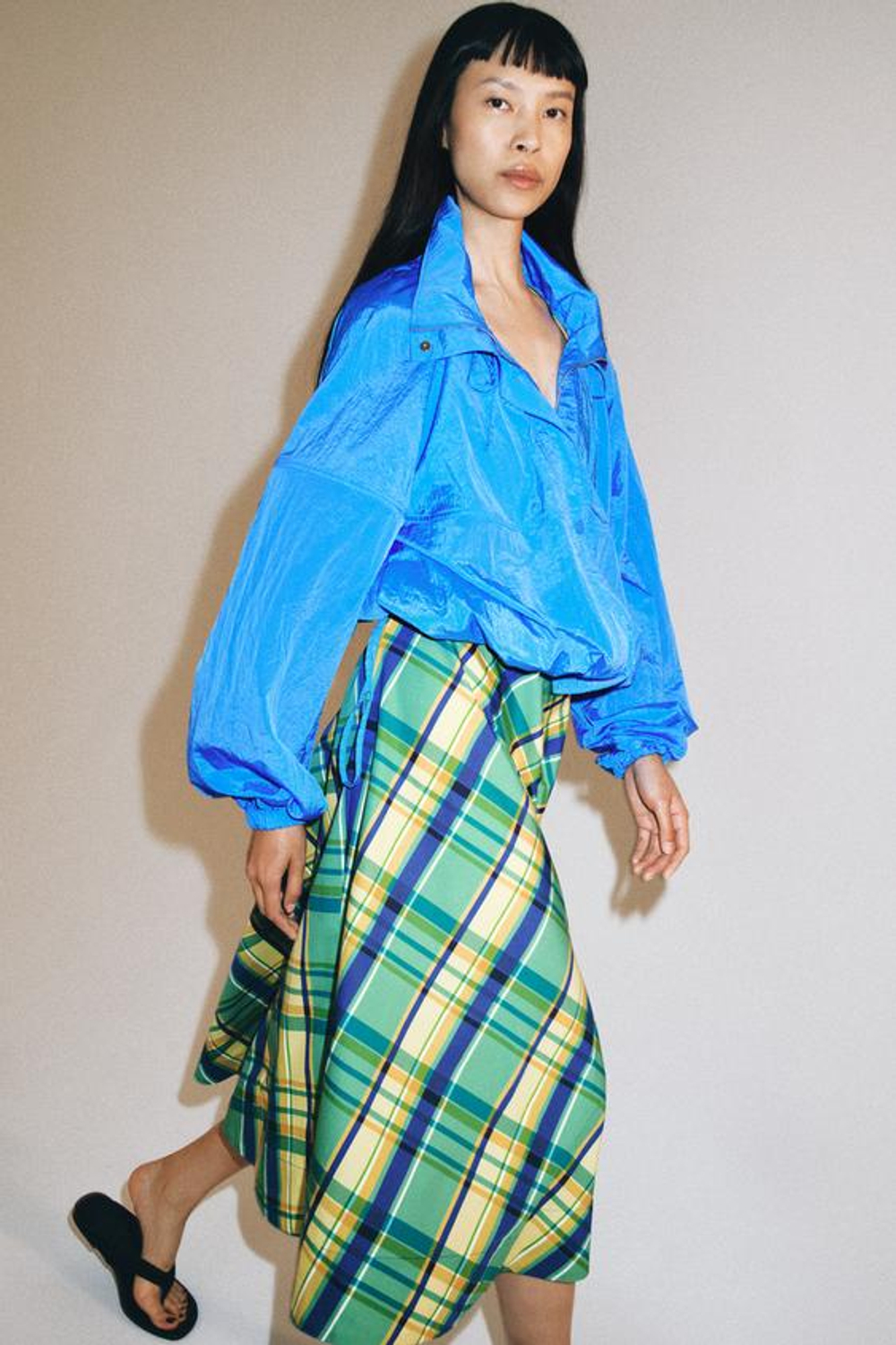 ZARA ЮБКА МИДИ В КЛЕТКУ — ZW COLLECTION, РАЗНОЦВЕТНЫЙ