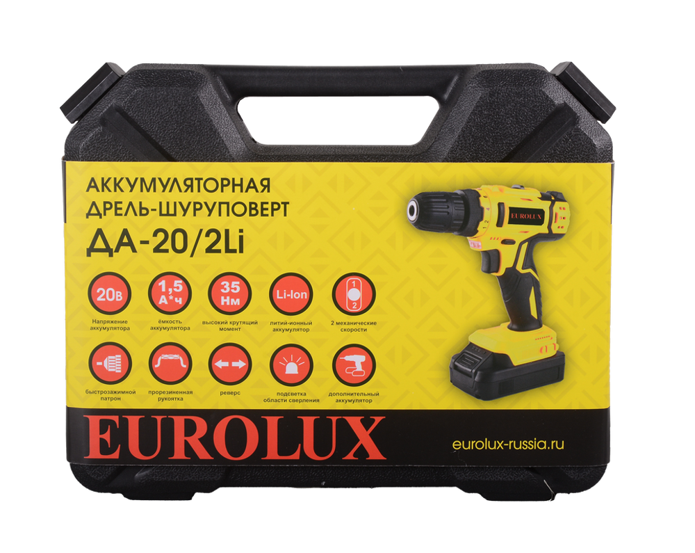 Дрель-шуруповерт Eurolux ДА-20/2Li