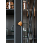 Шкаф для посуды «Форест» широкий 4 двери 1 ящик серый 7012/бейц-масло