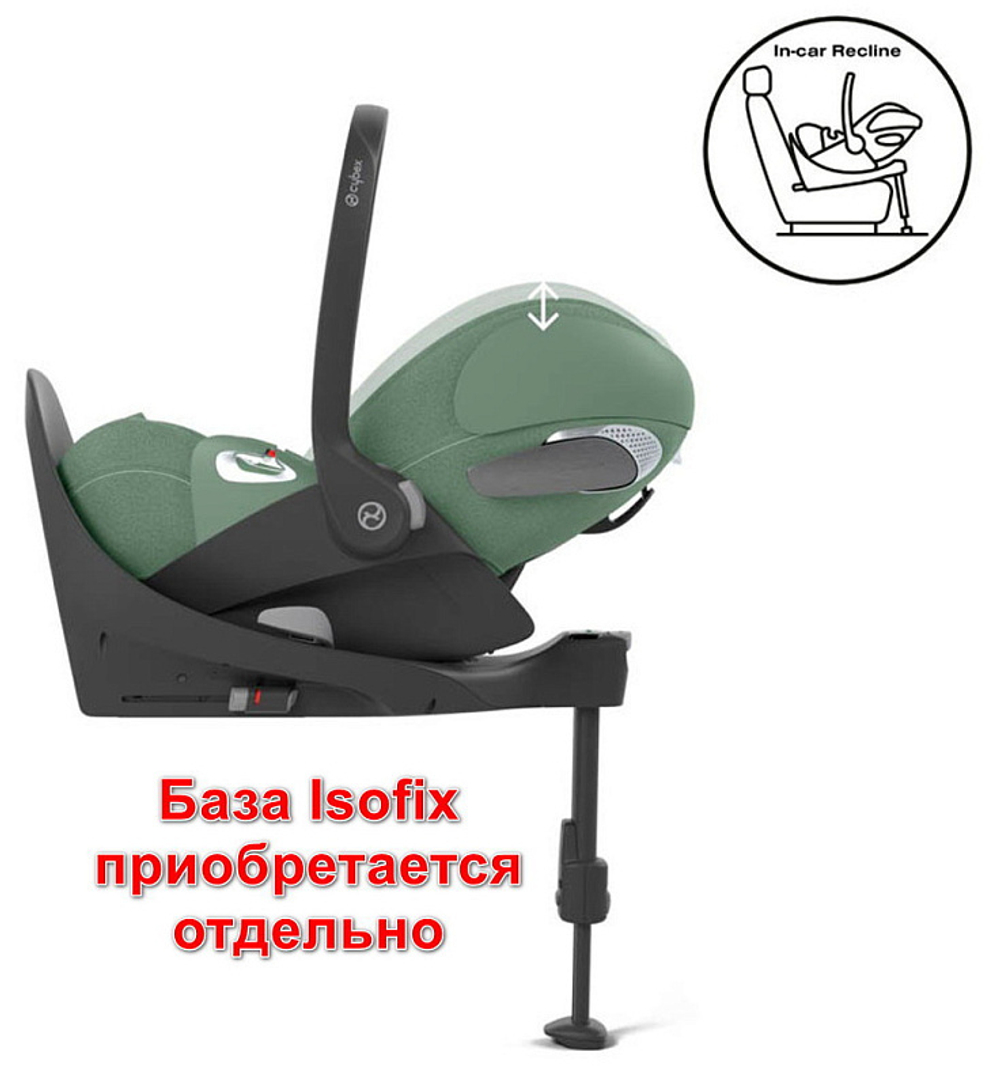 Коляска Cybex Coya Matt Black Frame Cloud T i-Size Leaf Green Plus 2 в 1 Cozy Beige с дождевиком и бампером