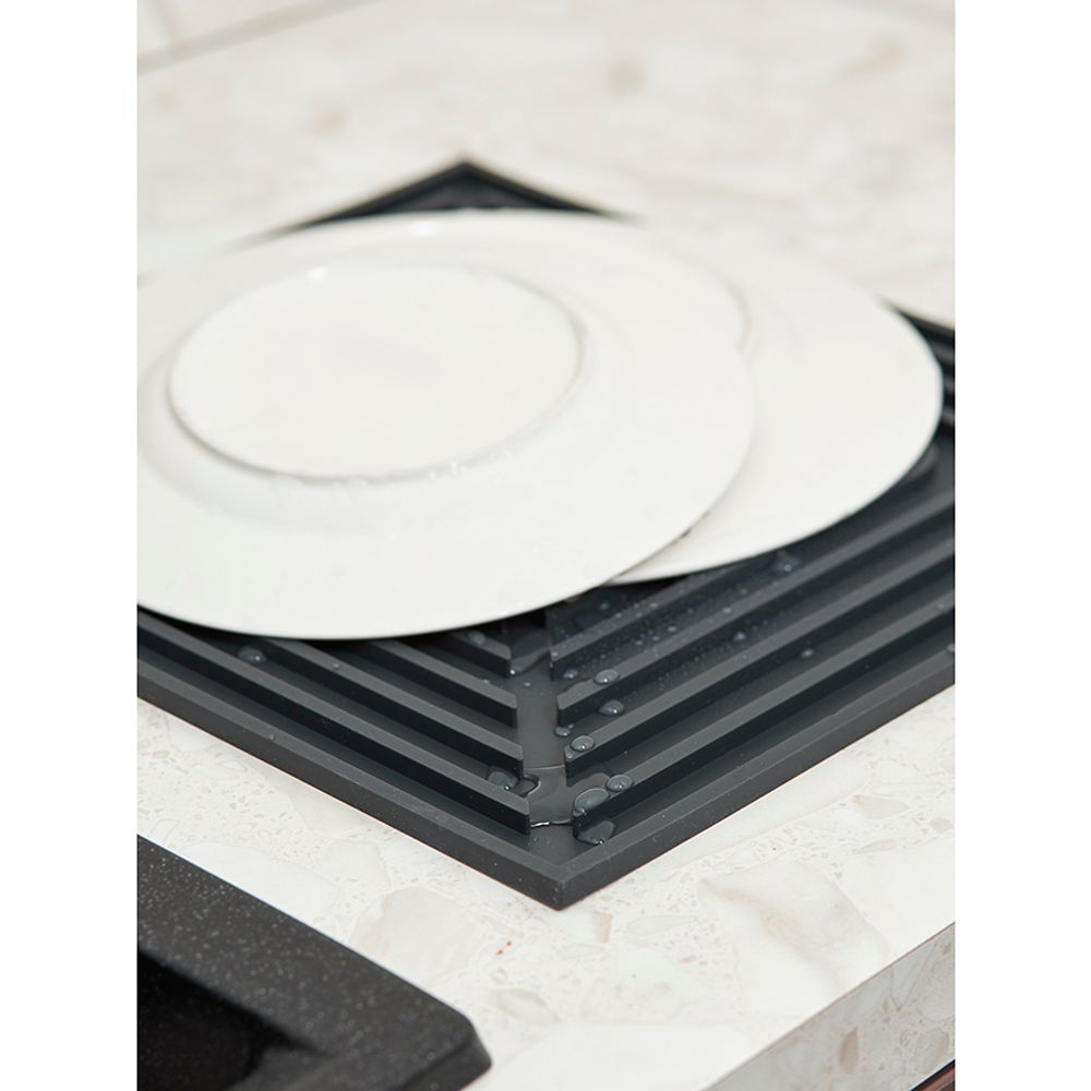 Коврик для сушки посуды Dry Flex, 34,5х31,5 см, графит