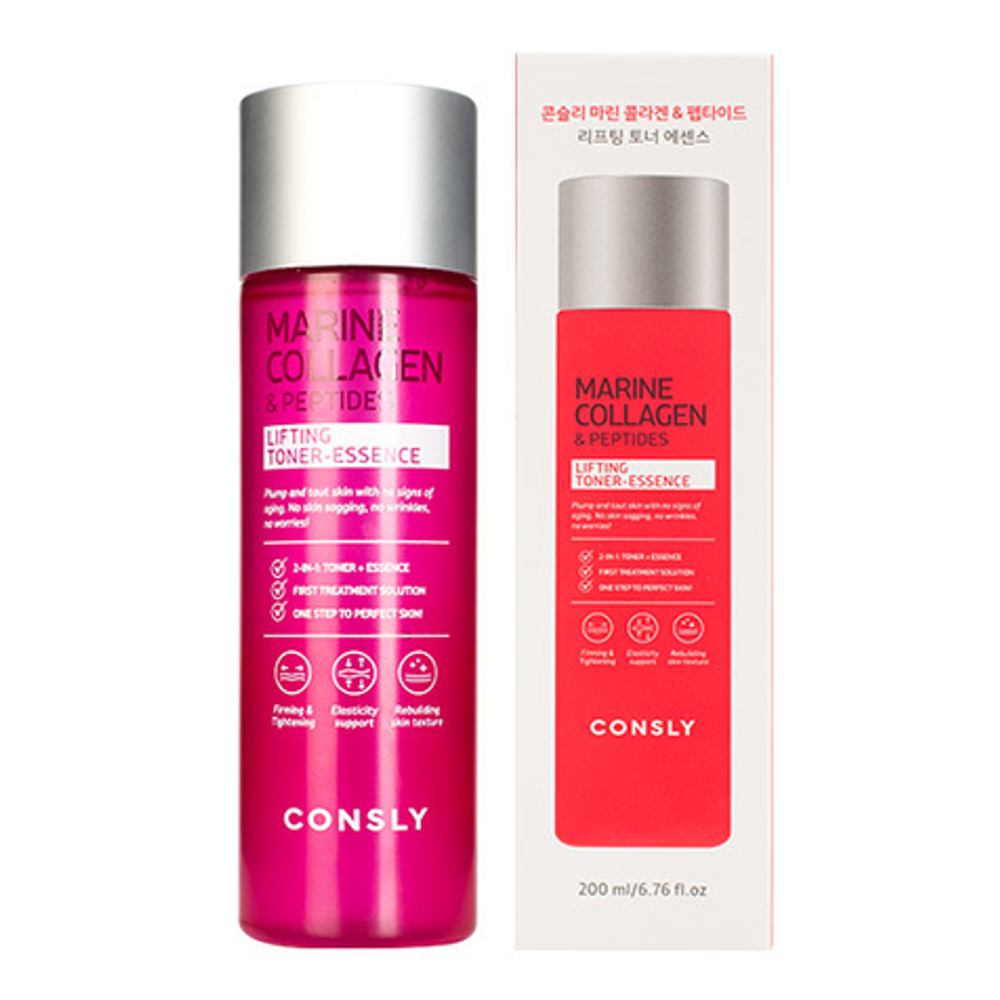 Укрепляющий тонер-эссенция с коллагеном и пептидами Consly Marine Collagen & Peptides Lifting Toner-Essence 200мл