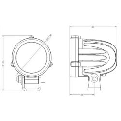 Прожектор 2" Aurora дальнего белого света ALO-R-2-P6T