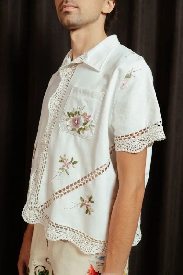 Рубашка с Розами из Лент 2 - фото 6