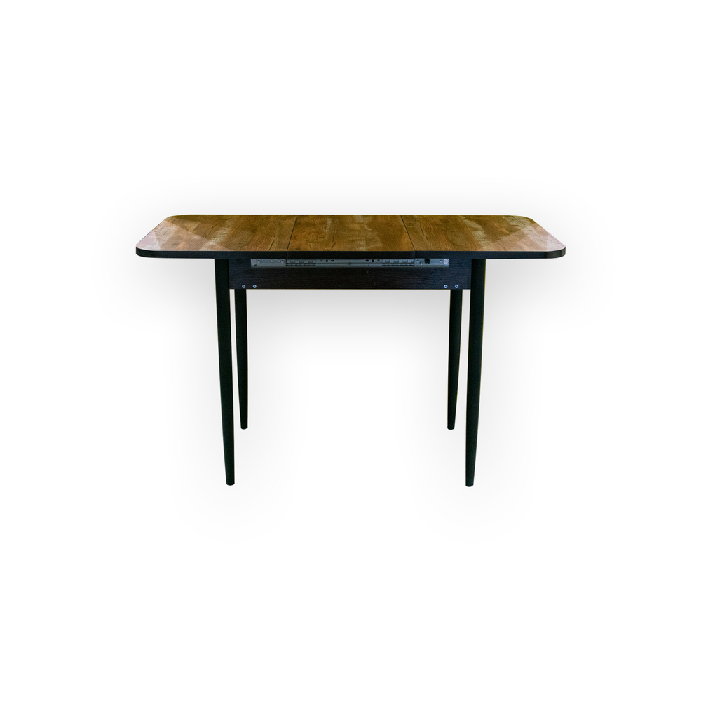 Стол Lerosco-11 гранж , кромка черный, царга венге, опора черный RAL9005 LEROSCO