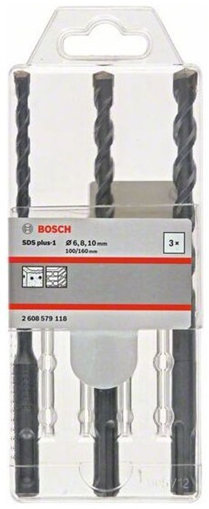 Сверло SDS-Plus BOSCH Набор буров SDS plus-1 6/8/10x160мм