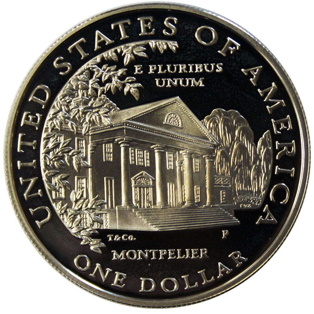 1 доллар 1999 (P) (Долли Мэдисон. Дом Монпелье) PROOF