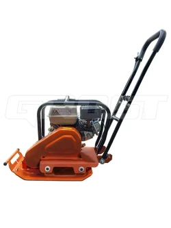 Виброплита бензиновая GROST VH 60C с двигателем GROST GX200 с датчиком уровня масла, мощность 5.2 л.с.