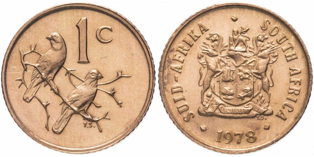 ЮАР 1 цент, 1970-1989 XF