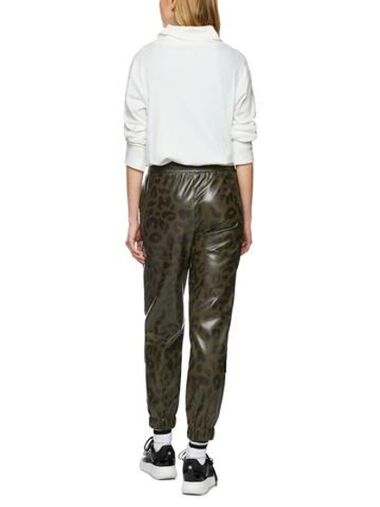 Marc Cain Брюки из эко-кожи с анималистичным принтом