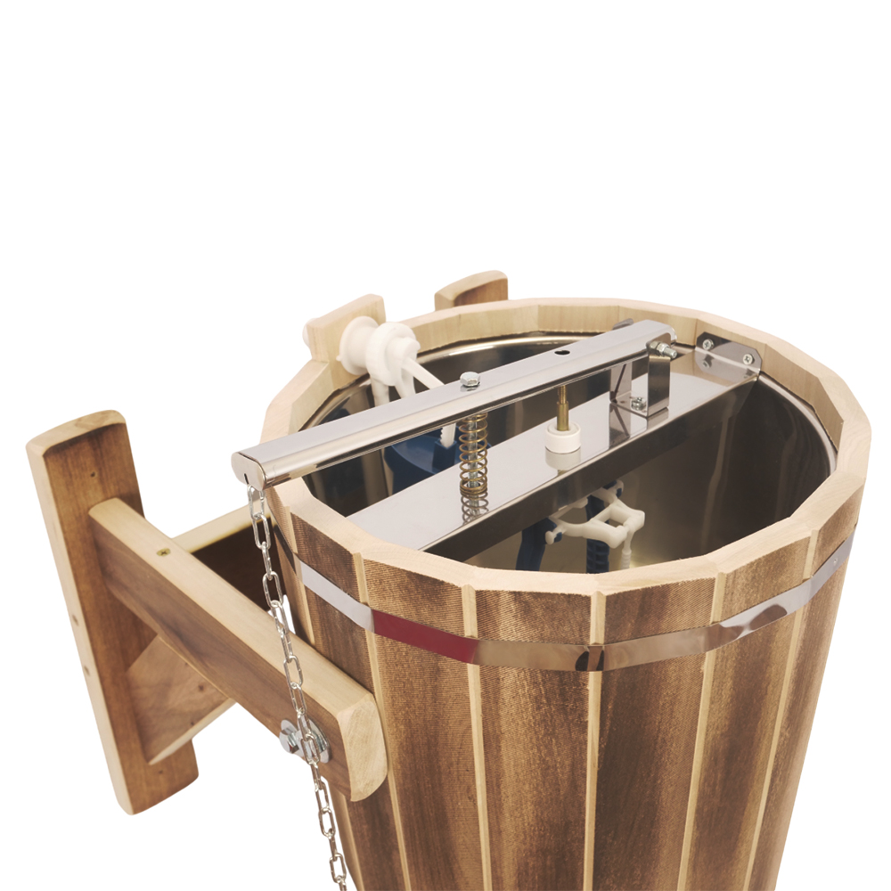 Обливное устройство из липы с клапаном "Водопад"20 л с нерж. вставкой Добрыня