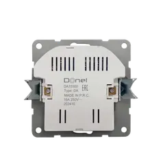 Donel R98 механизм розетки Schuko 16А 250 В~ с зарядным устройством USB A+C, 5V/4A, мощность 20W, серия DA