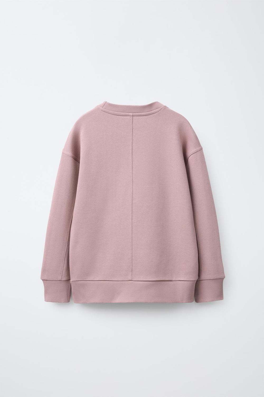 ZARA ОДНОТОННАЯ ТОЛСТОВКА С РЕЛЬЕФНОЙ НАДПИСЬЮ, БЛЕДНО-ЛИЛОВЫЙ