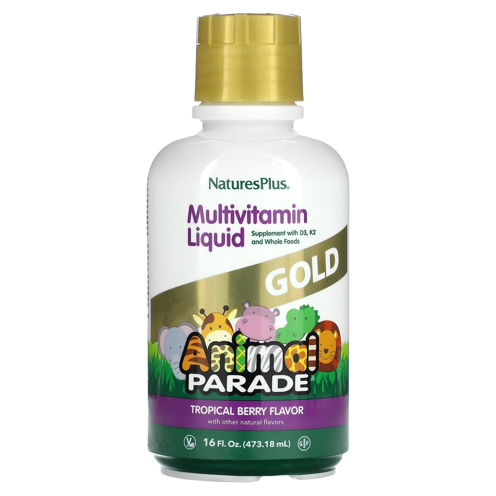 NaturesPlus, Children's Animal Parade Gold, жидкий мультивитаминный продукт, тропические ягоды, 473,18 мл (16 жидк. унц.)