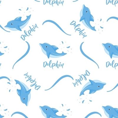 Дельфины леттеринг