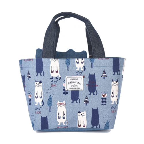 Сумка тоут NEKOMARUKE "BUTTER KEKS", джинсовый синий, 23-6515-3, KUSUGURU