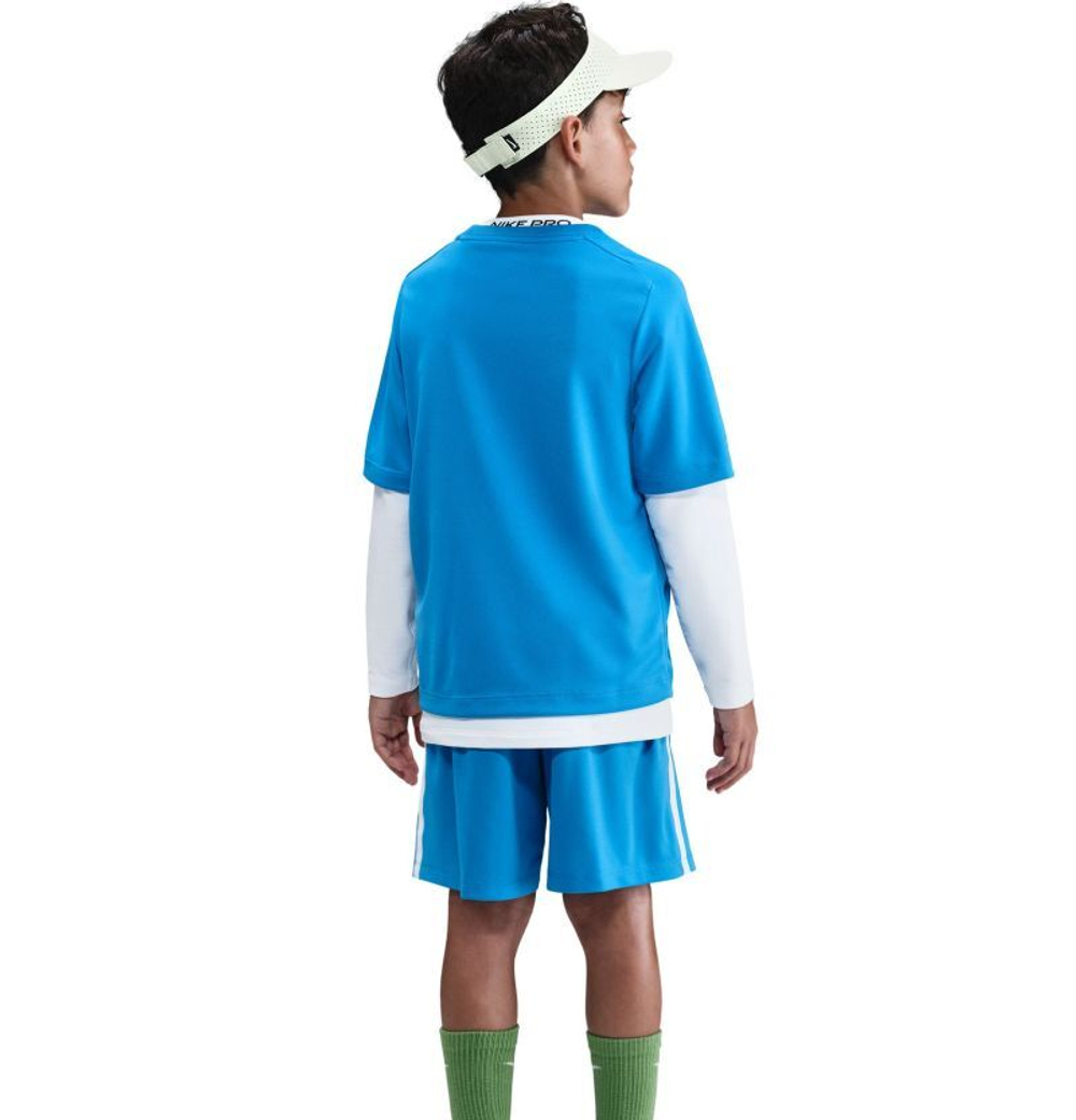 Детская теннисная футболка Nike Boys Multi Dri-FIT Short-Sleeve Top - lt photo blue/white