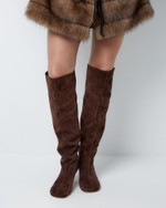 Сапоги из натуральной замши шоколадный