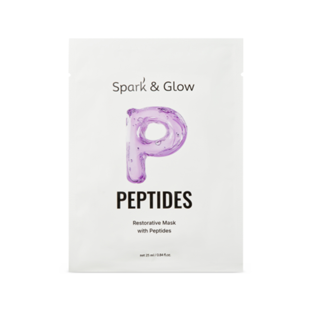 Spark&Glow Маска тканевая для лица с пептидами - Restorative mask with peptides, 25мл