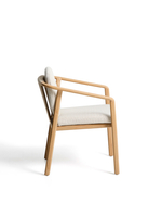 Уличный стул Sirte из алюминия с отделкой под дерево и веревкой цвета экрю