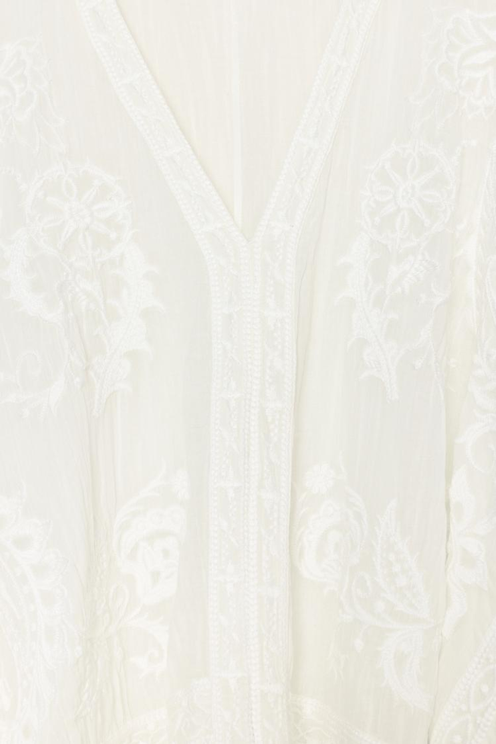 ZARA БЛУЗА С ВЫШИВКОЙ И НАКИДКОЙ — ZW COLLECTION, ЭКРЮ