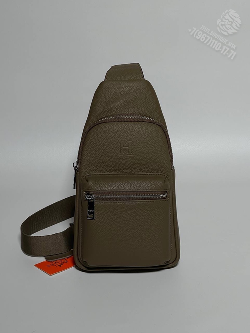 Нагрудная сумка слинг Hermes Cityslide green 31x17 см