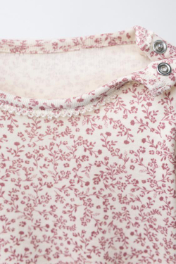 ZARA КОМПЛЕКТ ИЗ БОДИ И ЛЕГИНСОВ С ЦВЕТОЧНЫМ ПРИНТОМ, ЦВЕТ РОЗОВОГО МЕЛА