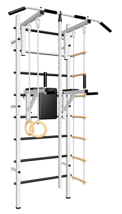 Шведская стенка Sv Sport усиленная 604 (Турник стандарт/Брусья/Канат/Кольца/Лестница)