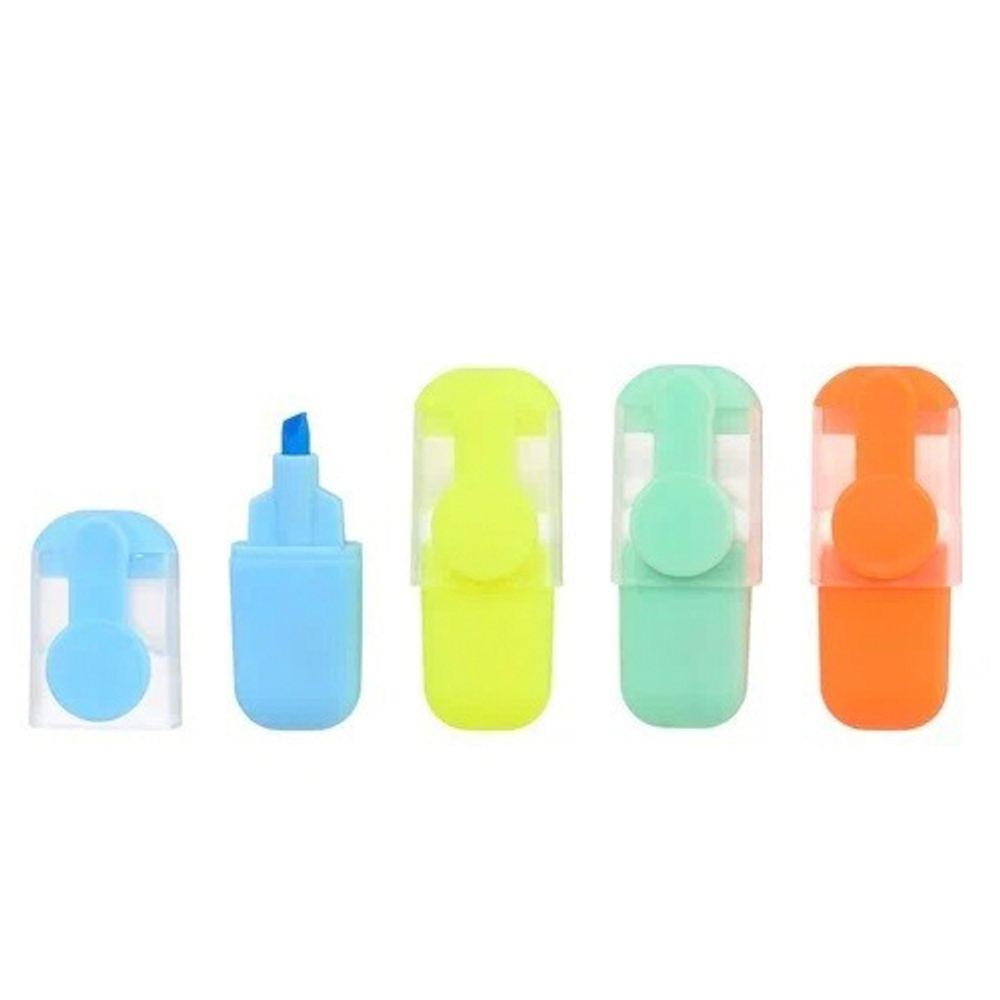 Маркер текстовыделитель Basir, серия "Астронавты", 10 см, цветная упаковка, разноцветные, набор 4 шт, ассорти