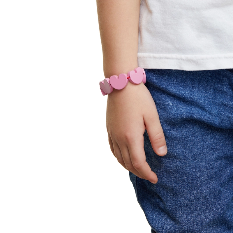 Браслет Детский с Сердечками – Розовый