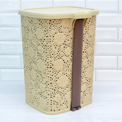 Ведро для мусора 26л с педалью "Ажурное", цвет бежевый