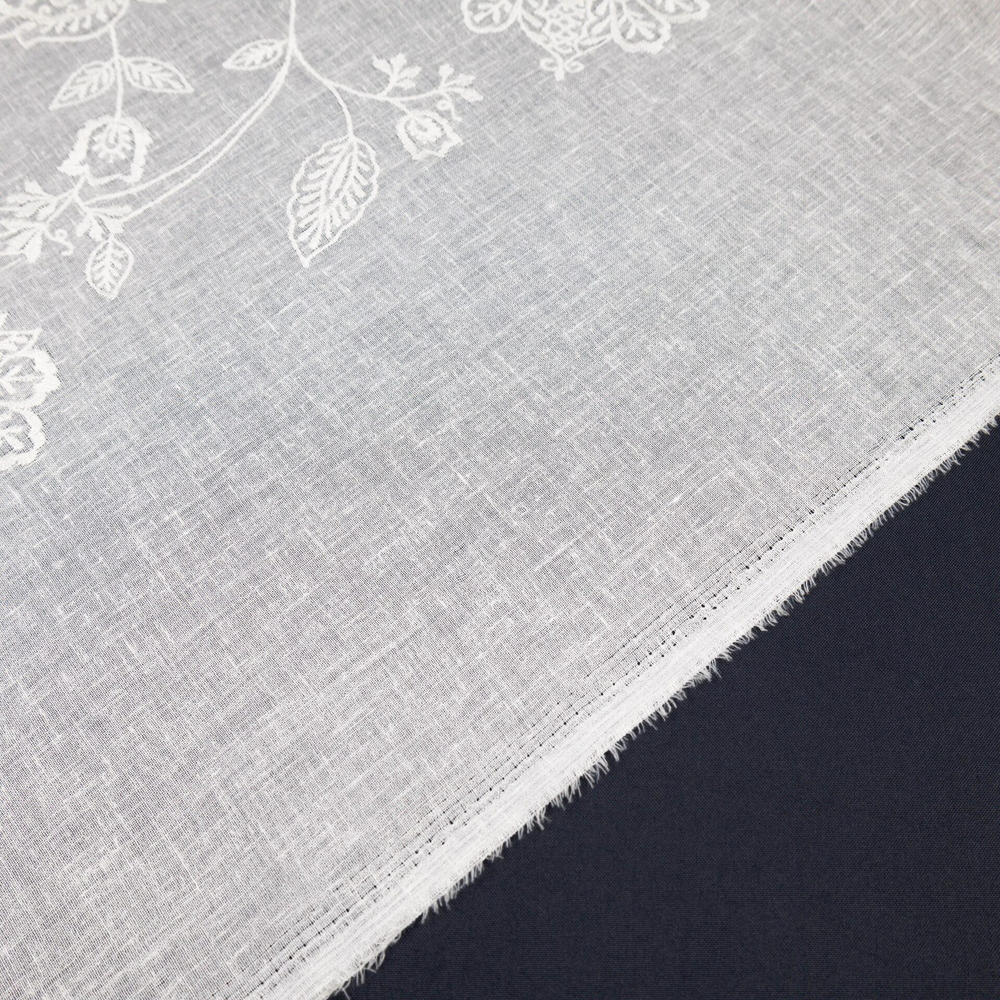 Тюль с вышивкой на нежном батисте Vistex арт. Fiore col. naturale (высота 300 см, Турция)