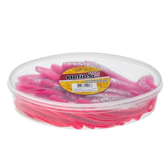 Виброхвост несъедоб. Trofey 5.5&#39;/14см Silver Sparkles &amp; Pink 50шт. (HS-25-035-N) Helios