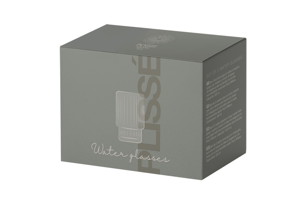 Набор стаканов для воды 2шт 320мл Pozzi Milano 1876 Modern Classic серый