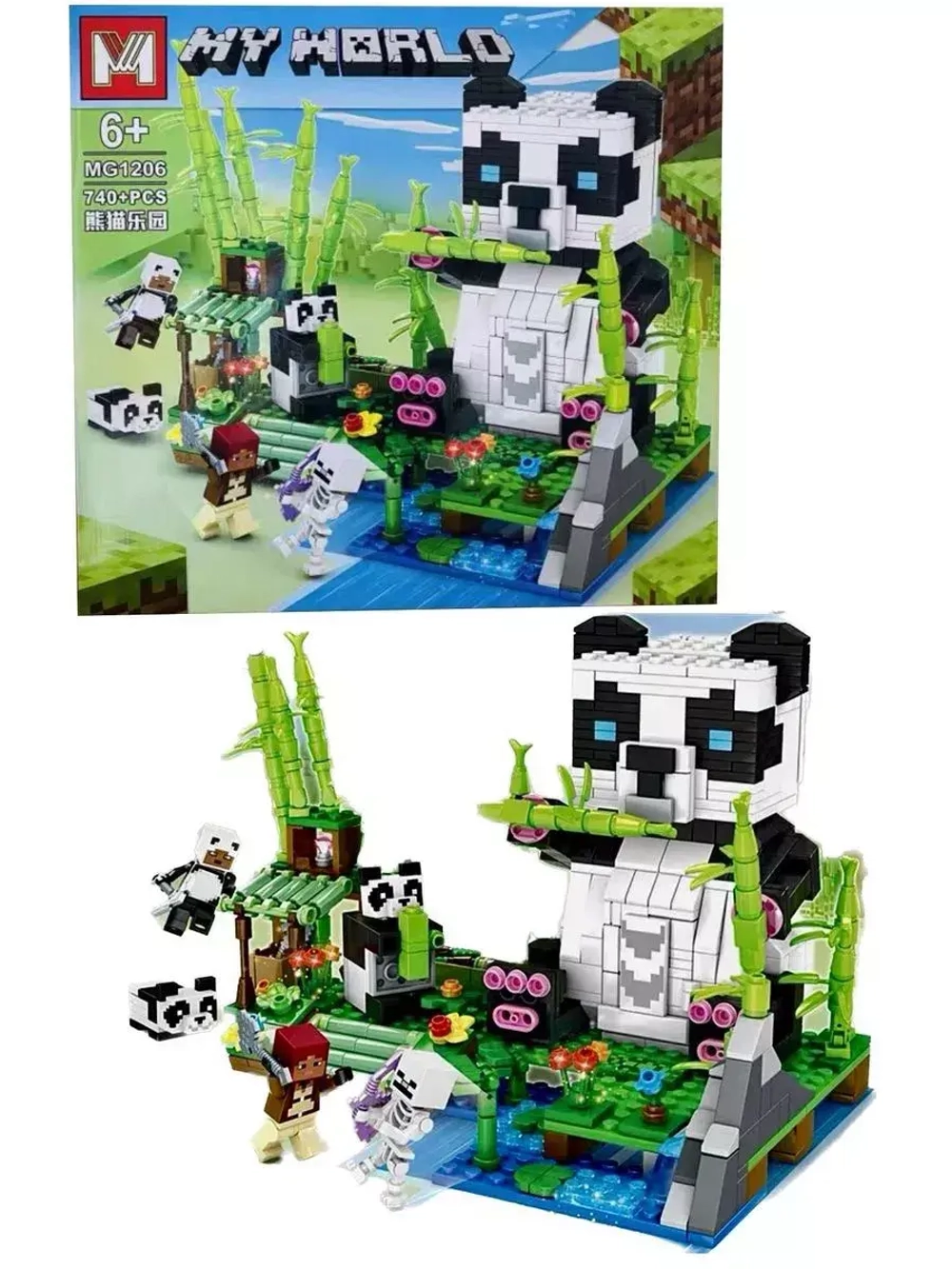 Конструктор Майнкрафт Дом панды 740 деталей