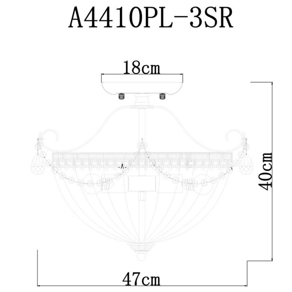 Люстра на штанге Arte Lamp A4410PL-3SR