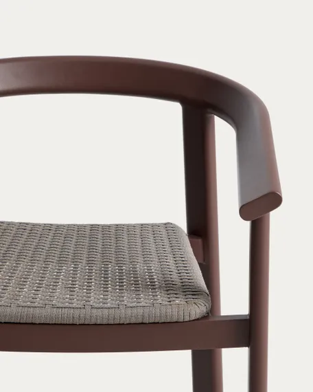 Уличный полубарный стул Erice из алюминия и веревки коричневого цвета, 75 см