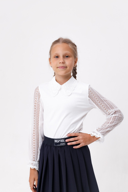 Блуза с длинным рукавом трикотажная для девочки DELORAS Z63225
