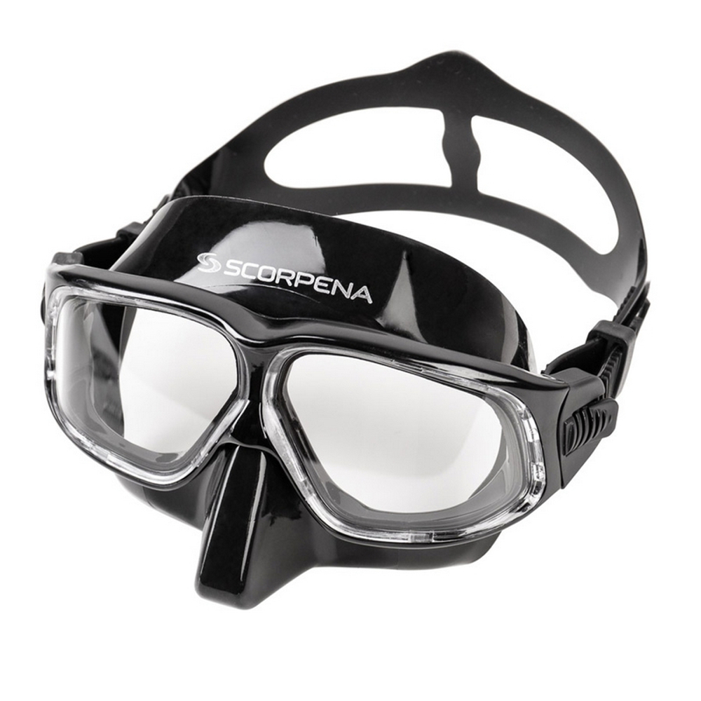 Маска для плавания Scorpena Apnea F1 черный силикон