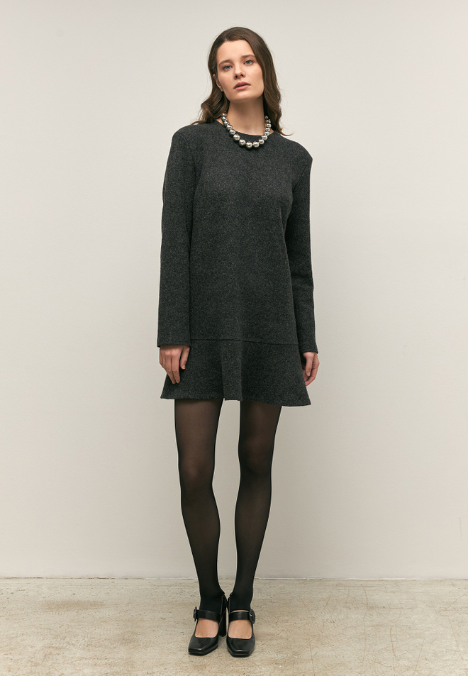 Платье мини из шерсти