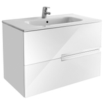 Тумба Victoria Nord Ice Edition 800 2 ящика белый глянец/Раковина Victoria-N Unik 80, ZRU9307657