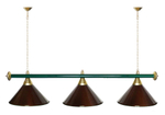 Лампа STARTBILLIARDS 3 пл. (плафоны зеленые,штанга зеленая,фурнитура золото)