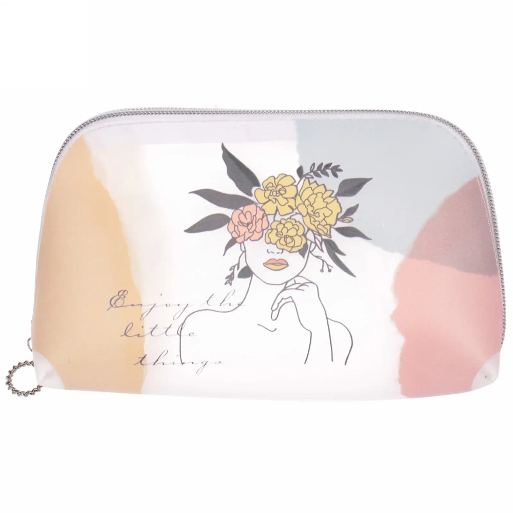 Косметичка овальная «Glamour - Эмилия», цвет розовый/сиреневый , 20*12*6см