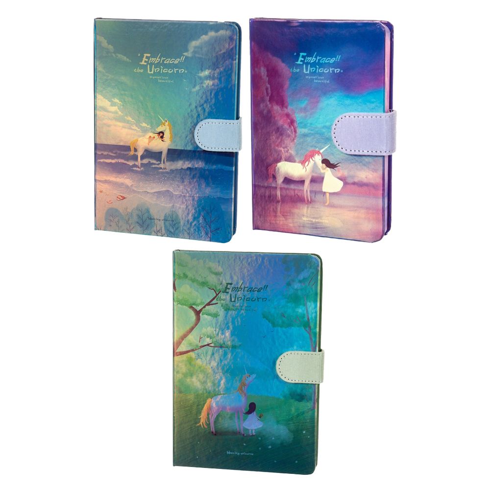 Записная книжка Basir на магните, формат А6, серия "ОБЪЯТИЯ ЕДИНОРОГА", переплет 7БЦ, 14,5*9,5 см, 112 листов, ассорти