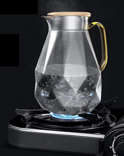 298035 Чайник "Кристалл" метал.крышка с ситом, 1600мл, стекло