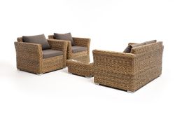 "Капучино Сингл" лаунж-зона из искусственного ротанга (гиацинт), цвет соломенный