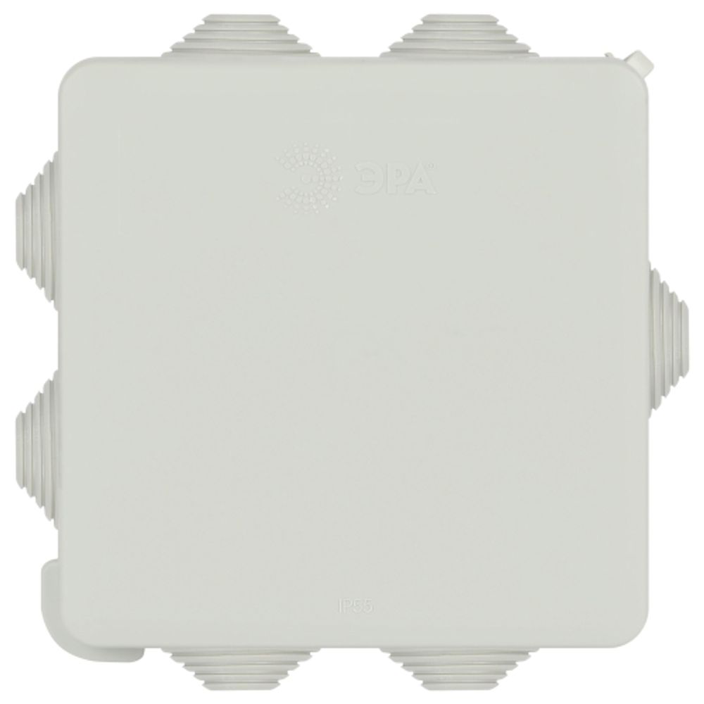 Распаячная коробка ЭРА KOR-100-100-55-7gv-MP серая 100х100х55мм с гермовводами 7 входов прямой монтаж IP55